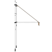 Toldo retrátil manual 100 cm riscas  e branco