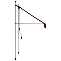 Toldo retrátil manual 100 cm laranja e castanho
