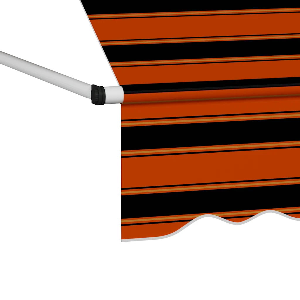 Toldo retrátil manual 100 cm laranja e castanho