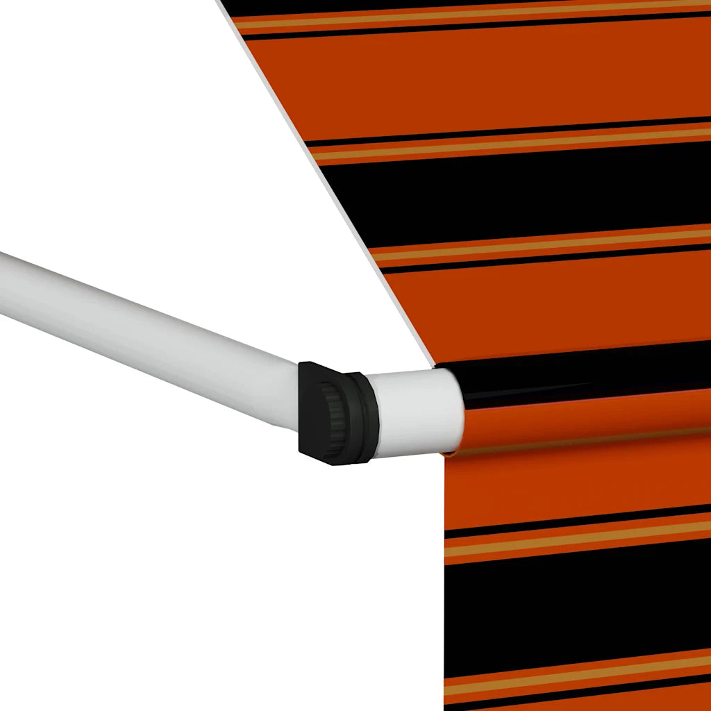 Toldo retrátil manual 100 cm laranja e castanho