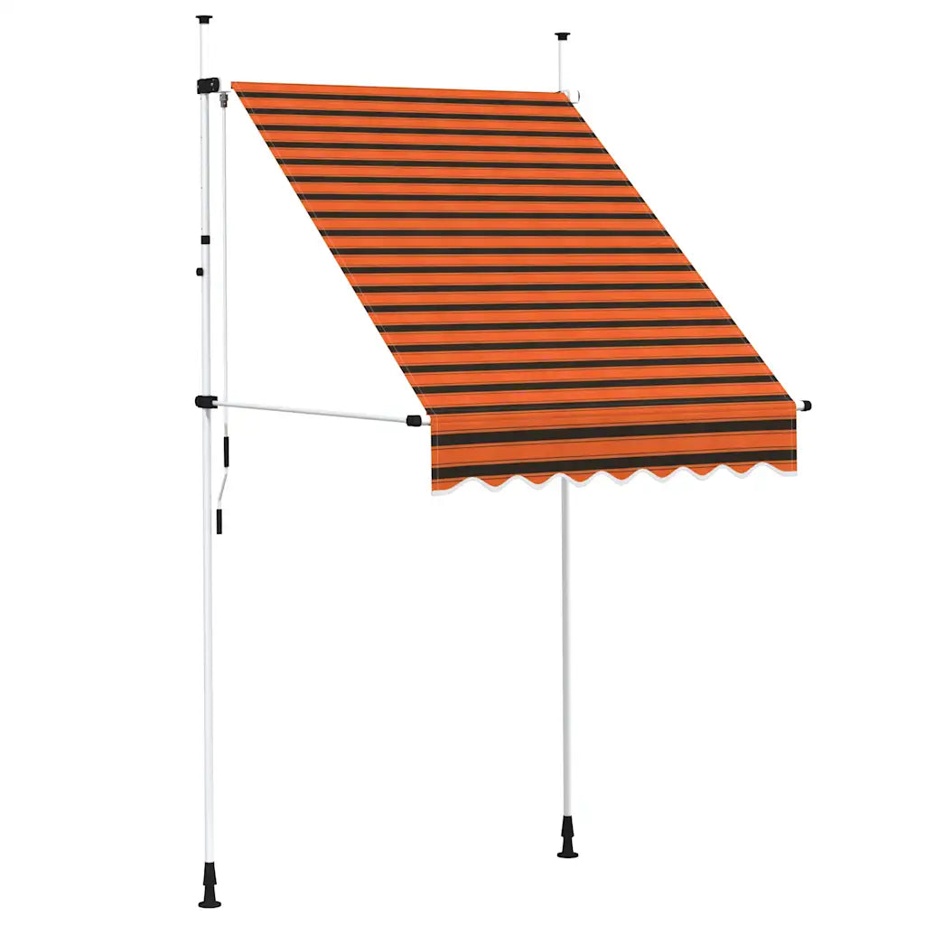 Toldo retrátil manual 150 cm laranja e castanho