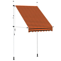 Toldo retrátil manual 150 cm laranja e castanho