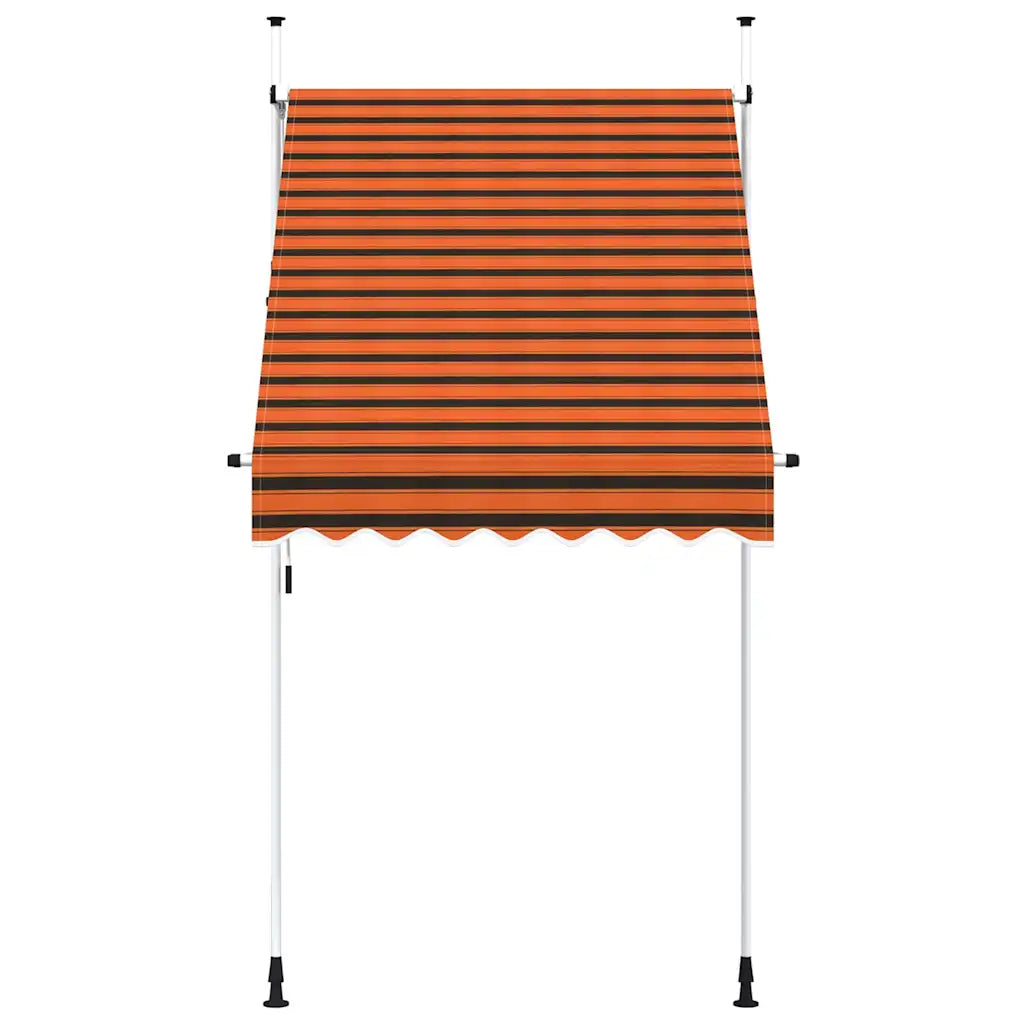 Toldo retrátil manual 150 cm laranja e castanho