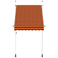 Toldo retrátil manual 150 cm laranja e castanho