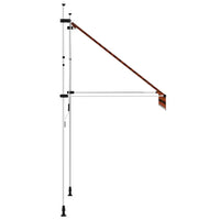 Toldo retrátil manual 150 cm laranja e castanho