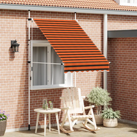 Toldo retrátil manual 150 cm laranja e castanho