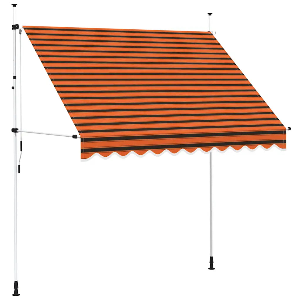 Toldo retrátil manual 250 cm laranja e castanho