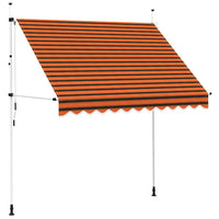 Toldo retrátil manual 250 cm laranja e castanho