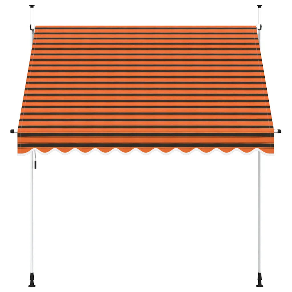 Toldo retrátil manual 250 cm laranja e castanho