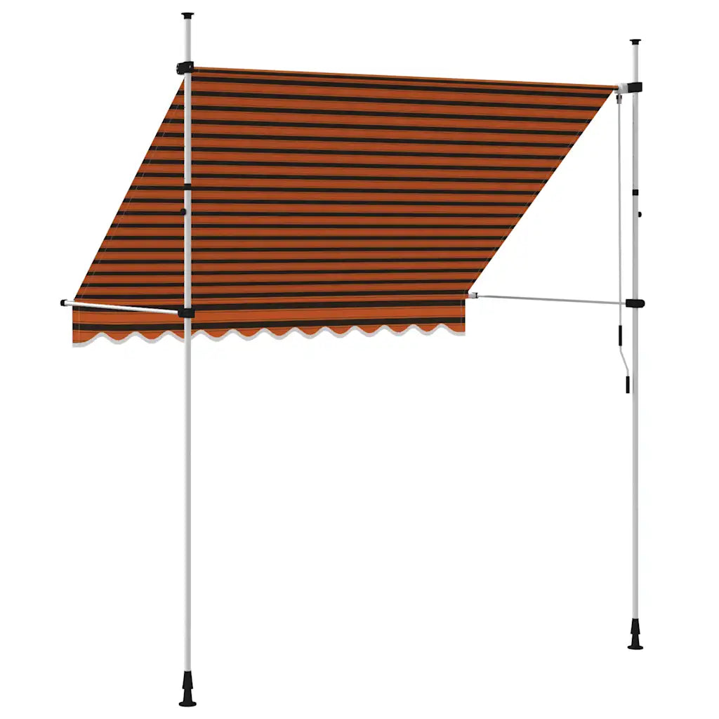 Toldo retrátil manual 250 cm laranja e castanho