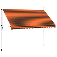 Toldo retrátil manual 350 cm laranja e castanho