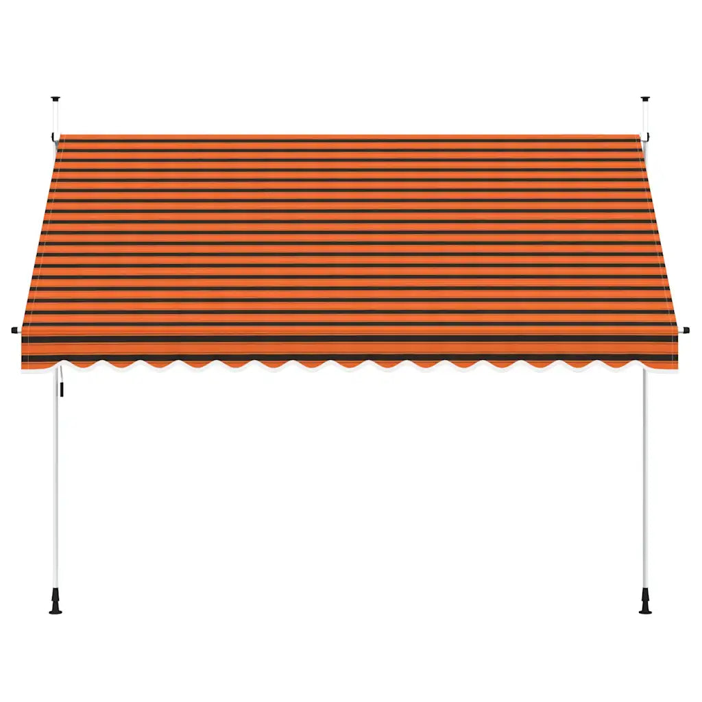 Toldo retrátil manual 350 cm laranja e castanho