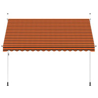 Toldo retrátil manual 350 cm laranja e castanho