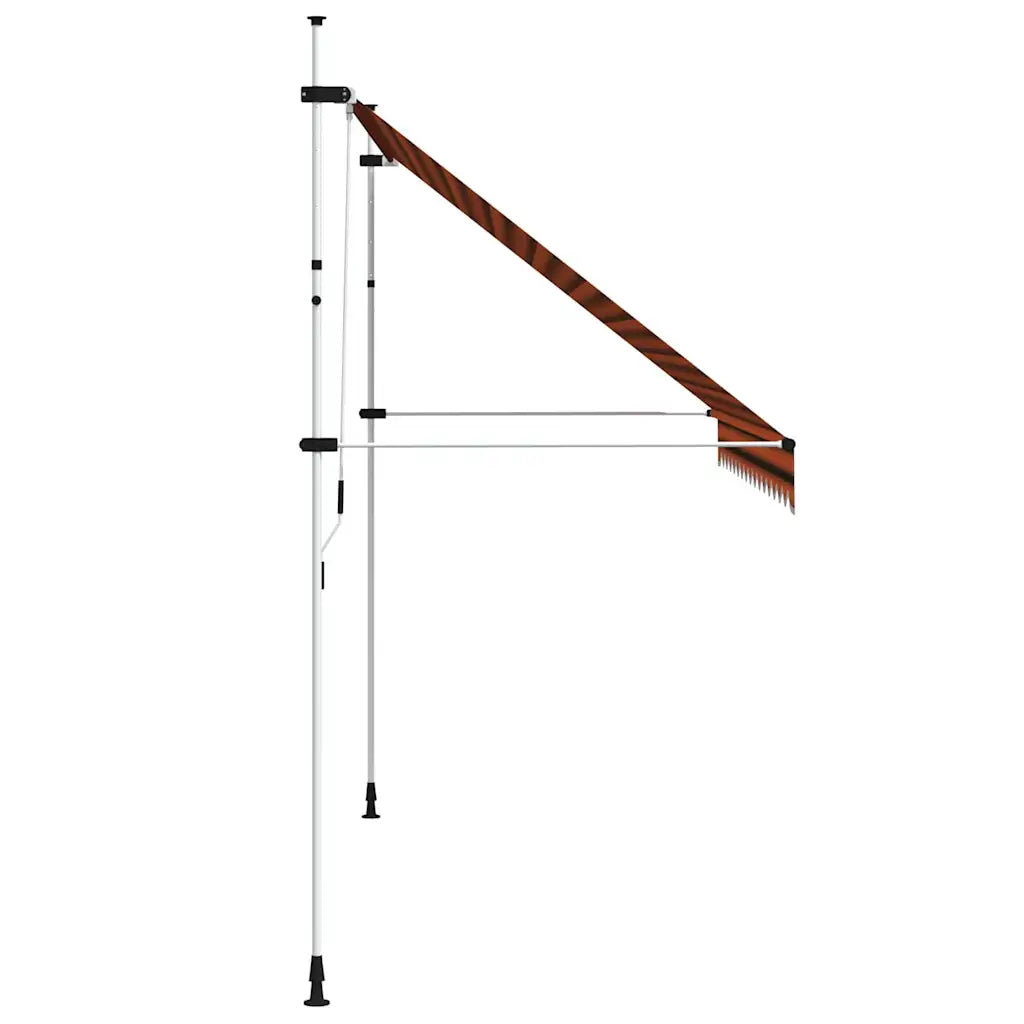 Toldo retrátil manual 350 cm laranja e castanho