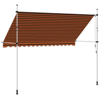 Toldo retrátil manual 350 cm laranja e castanho