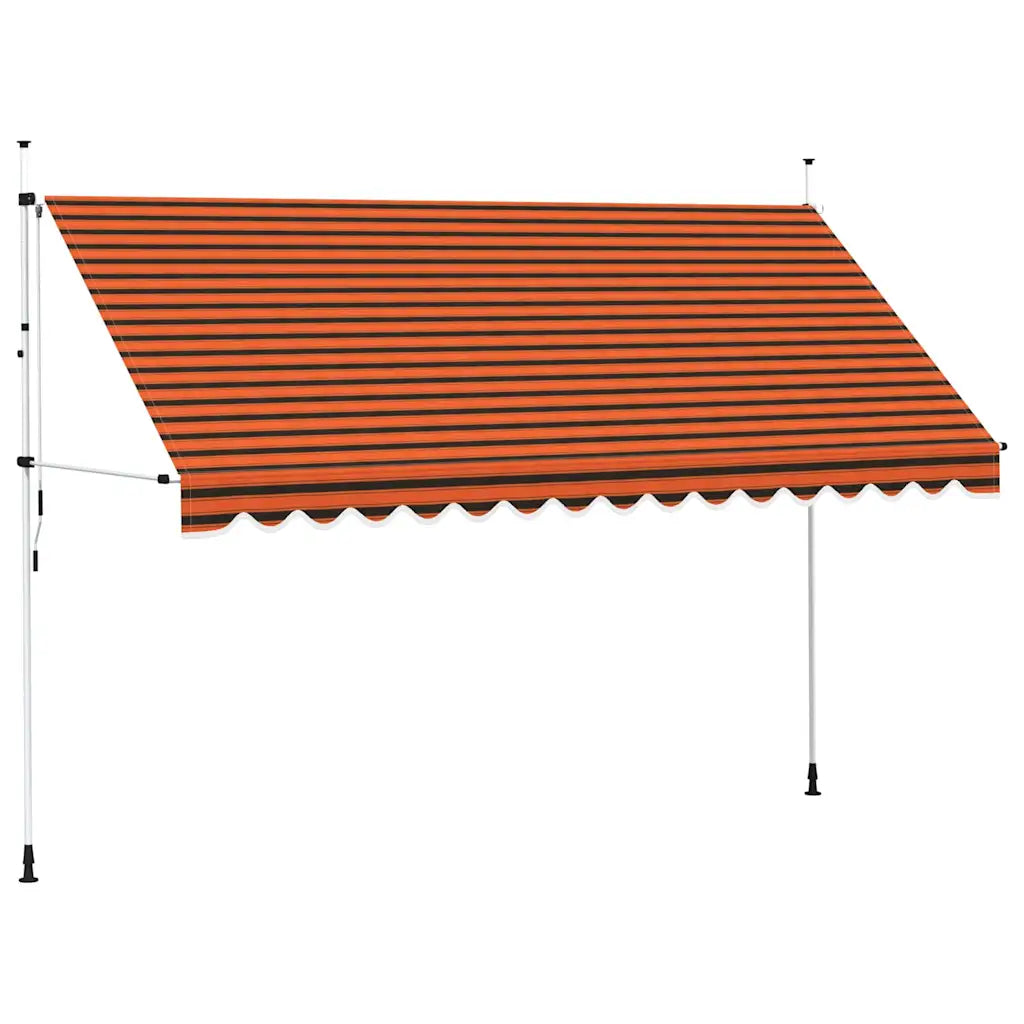 Toldo retrátil manual 400 cm laranja e castanho