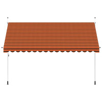 Toldo retrátil manual 400 cm laranja e castanho