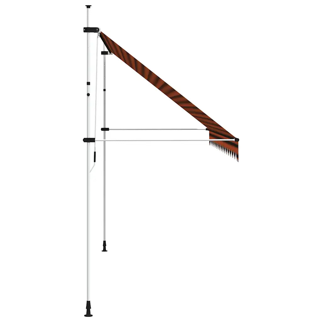 Toldo retrátil manual 400 cm laranja e castanho