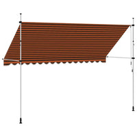 Toldo retrátil manual 400 cm laranja e castanho