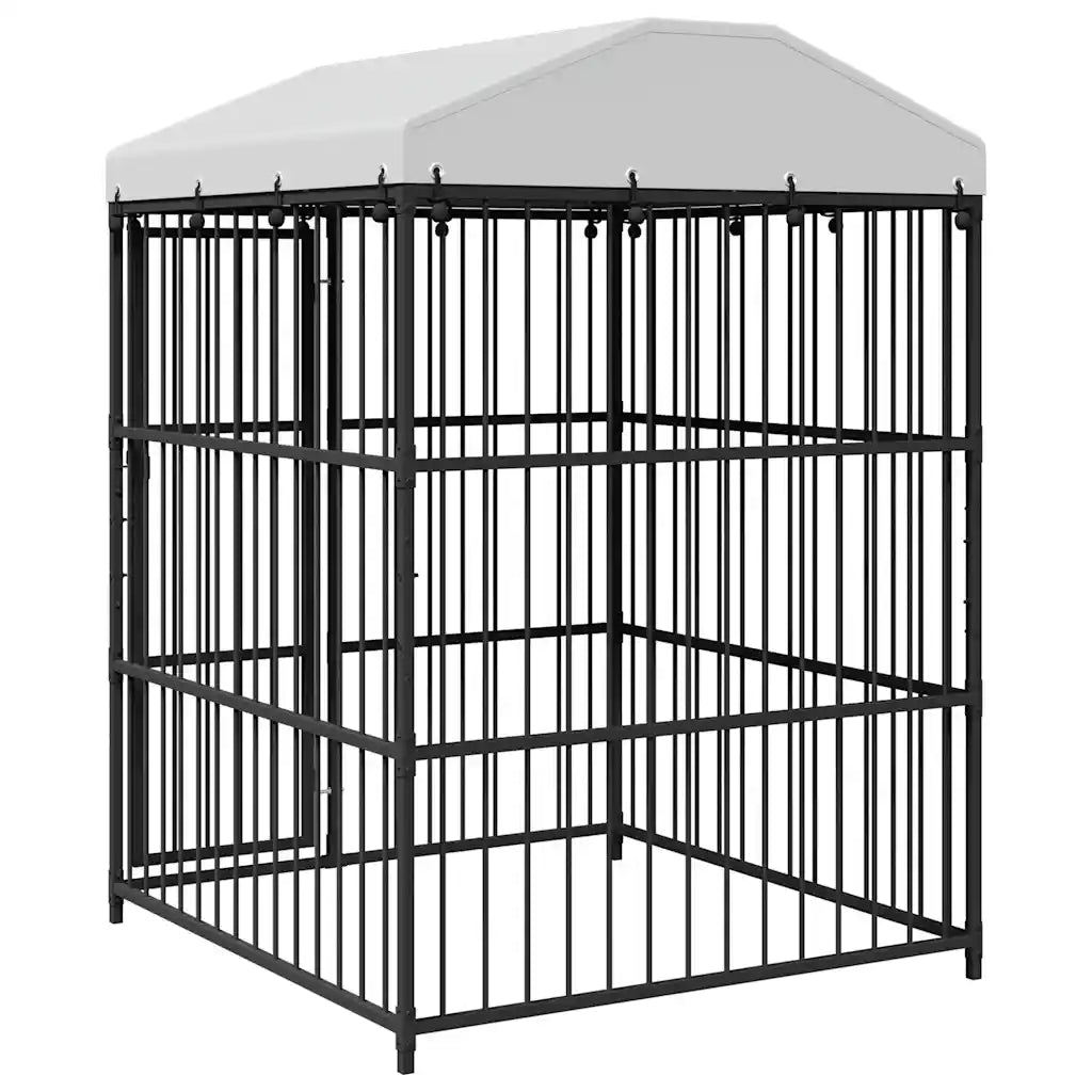 Canil de exterior com telhado 150x150x210 cm