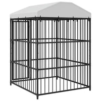 Canil de exterior com telhado 150x150x210 cm
