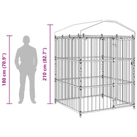 Canil de exterior com telhado 150x150x210 cm