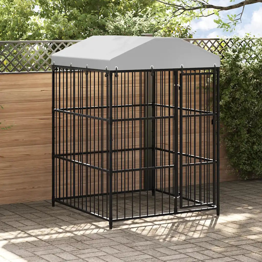 Canil de exterior com telhado 150x150x210 cm