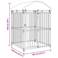 Canil de exterior com telhado 120x120x150 cm