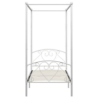 vidaXL Estrutura de cama com dossel metal branco 90x200 cm