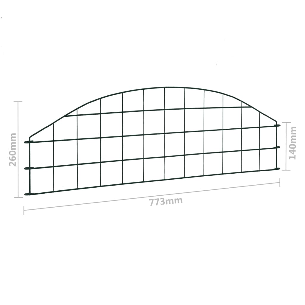 vidaXL Conj. painéis de vedação arqueados p/ jardim 77,3x26 cm verde