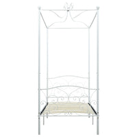 vidaXL Estrutura de cama com dossel metal branco 90x200 cm