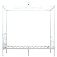 vidaXL Estrutura de cama com dossel metal branco 90x200 cm