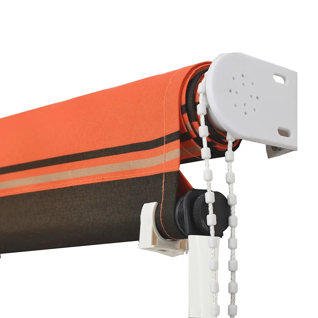 Toldo retrátil 400x150 cm laranja e castanho