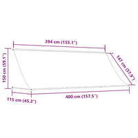 Toldo retrátil 400x150 cm laranja e castanho