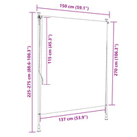 Estore de rolo para exterior 150x270 cm