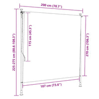 Estore de rolo para exterior 200x270 cm