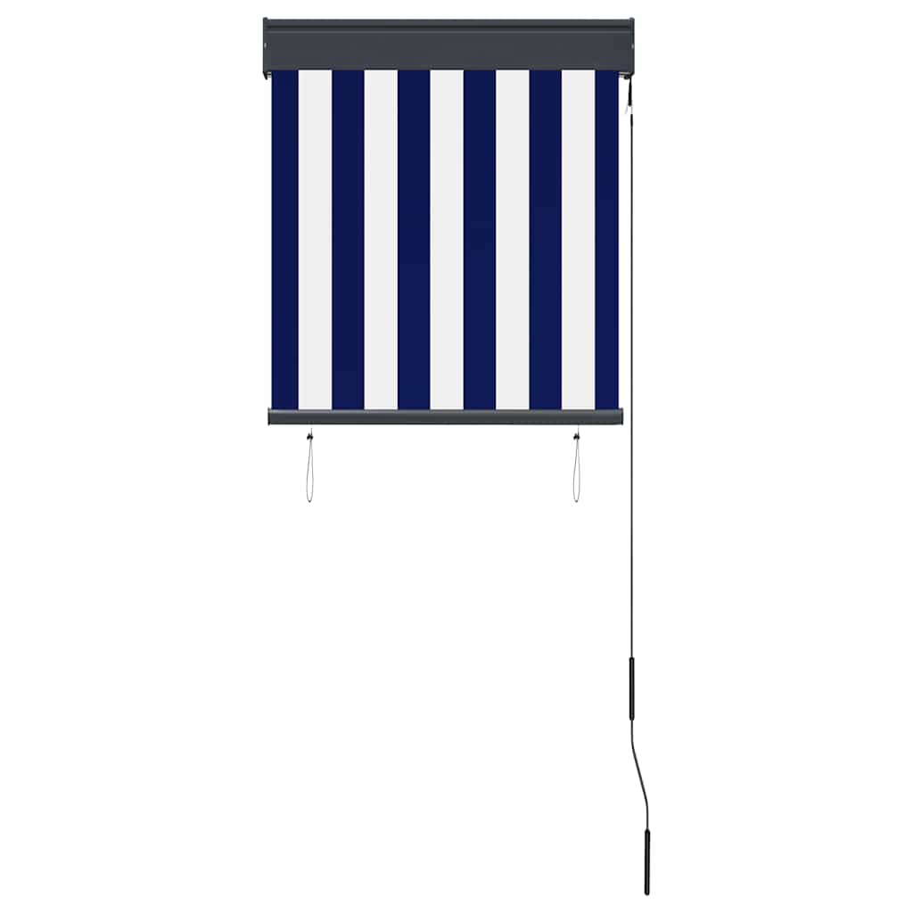 vidaXL Estore de rolo para exterior 60x250 cm azul e branco