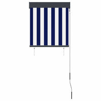 vidaXL Estore de rolo para exterior 60x250 cm azul e branco