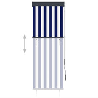 vidaXL Estore de rolo para exterior 60x250 cm azul e branco