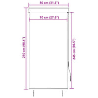 Estore de rolo para exterior 80x250 cm branco e