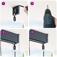 Estore de rolo para exterior 100x250 cm  e branco