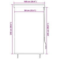 Estore de rolo para exterior 100x250 cm  e branco