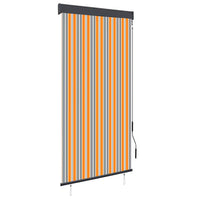 Estore de rolo para exterior 100x250 cm amarelo e azul
