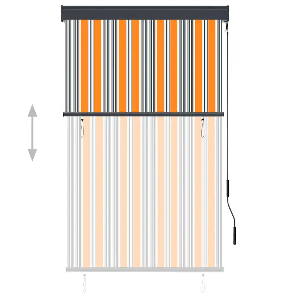 Estore de rolo para exterior 100x250 cm amarelo e azul