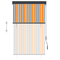 Estore de rolo para exterior 100x250 cm amarelo e azul