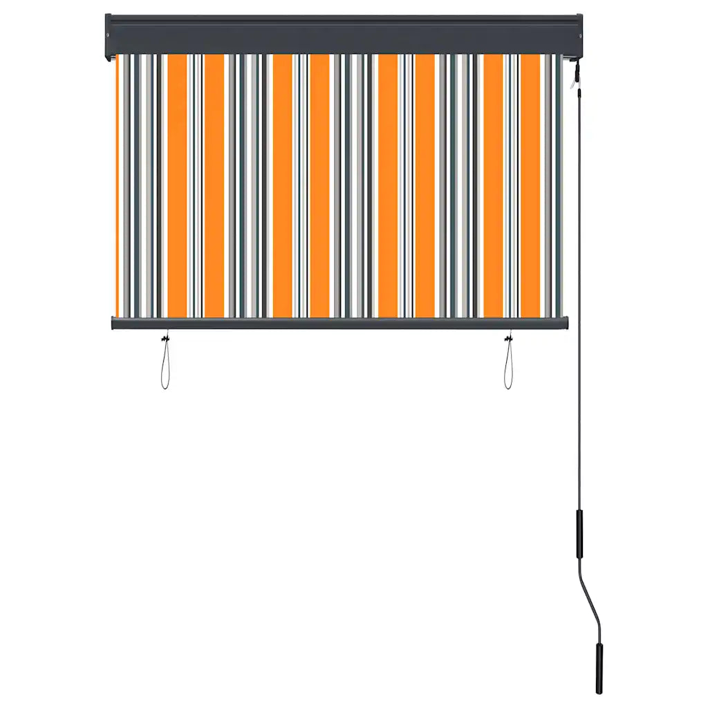 Estore de rolo para exterior 100x250 cm amarelo e azul