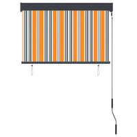 Estore de rolo para exterior 100x250 cm amarelo e azul
