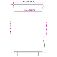 Estore de rolo para exterior 100x250 cm amarelo e azul