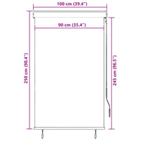 Estore de rolo para exterior 100x250 cm branco e