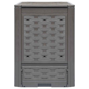 vidaXL Compostores jardim 2pcs 60x60x83cm 600L plástico vime castanho